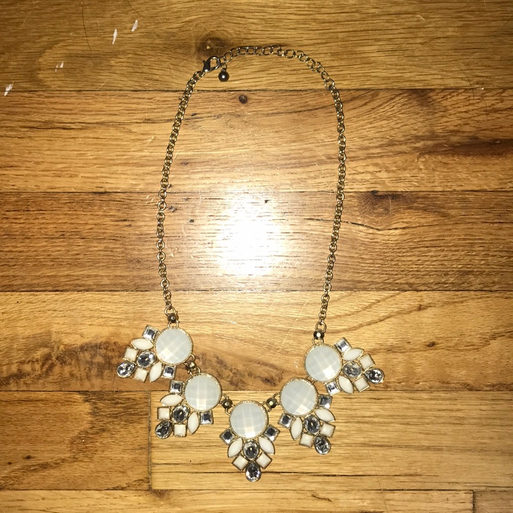 White and Gold Statement Necklace